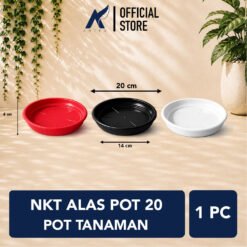 NKT ALAS POT 20 POT TANAMAN Tatakan Tatak Tumbuhan Bunga Plastik Diameter 20 cm Centi meter Merah Bata Hitam Putih
