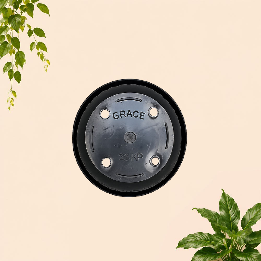 GRACE 25 POT TANAMAN Plastik Kuping Tumbuhan Hias Bunga Daun Diameter Atas 25cm Centi meter Hitam - Gambar 2