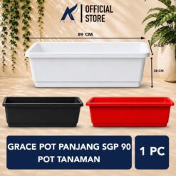 Grace Pot Panjang SGP 90 Pot Tanaman Tanaman Tumbuhan Hias Bunga dll Putih Hitam Panjang 89 cm Centi meter