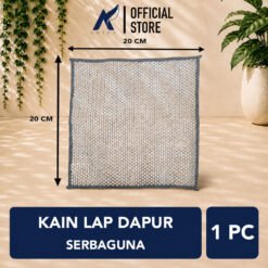 KAIN LAP DAPUR SERBAGUNA Kawat Halus Kain Piring Panci Cuci Anti Noda Baja Pembersih Kerak Silver 20 x 20 Cm Centi Meter Centimeter