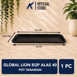 Global Lion EGP Alas 40 Pot Tanaman Tatakan Plastik  Hitam Panjang 47,5 cm Centi meter