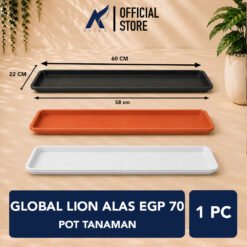 Global Lion Alas EGP 70 Pot Tanaman Tatakan Plastik  Hitam Cokelat Putih Panjang 61 cm Centi meter