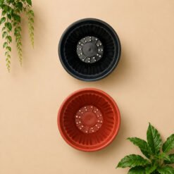 Glori Grace 30 Pot Tanaman Plastik Kuping Hias Hitam Merah Bata Diameter Atas 30 cm Centi meter - Gambar 3