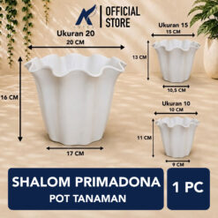 Shalom Primadona Pot Tanaman Plastik Tumbuhan Hias Bunga Daun Putih Diameter Atas 10 15 20 cm Centi meter
