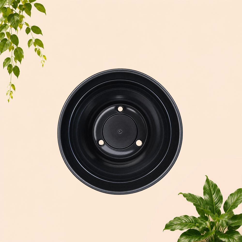 BJP POT BIBIT 15 POT TANAMAN Plastik Tumbuhan Hias Bunga Daun Hitam Diameter Atas 15 cm Centi meter - Gambar 3