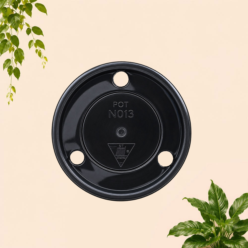 BJP POT BIBIT 15 POT TANAMAN Plastik Tumbuhan Hias Bunga Daun Hitam Diameter Atas 15 cm Centi meter - Gambar 2
