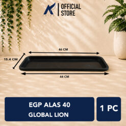 Global Lion EGP Alas 40 Pot Tanaman Tatakan Tatak Tanaman Plastik  Hitam Panjang 46 cm Centi meter
