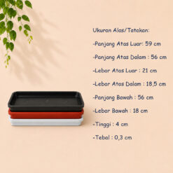 Global Lion Alas EGP 70 Pot Tanaman Tatakan Tatak Tanaman Plastik  Hitam Cokelat Putih Panjang 59 cm Centi meter - Gambar 4
