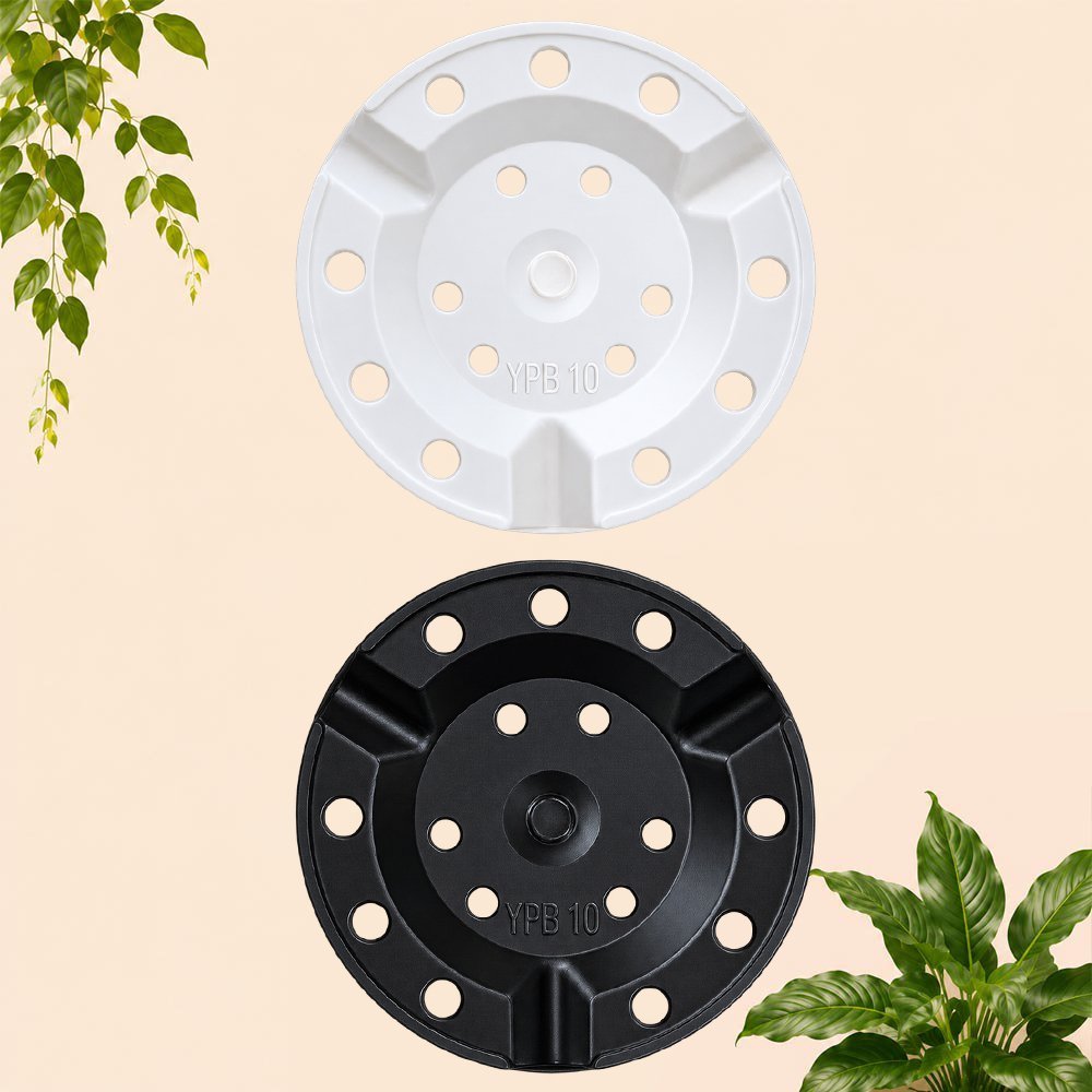 Yogap Bulat 10 Pot Tanaman (YPB10) Plastik Tumbuhan Hias Bunga Daun Putih Hitam Diameter Atas 10 cm Centi meter - Gambar 3