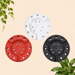 Alternative view of Yogap Bulat 17 Pot Tanaman (YPB17) Plastik Tumbuhan Hias Bunga Daun Putih Hitam Merah Bata Diameter Atas 17 cm Centi meter