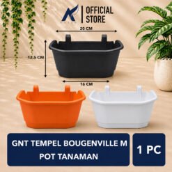 GNT Tempel Bougenville M Pot Tanaman Tumbuhan Tempel Tembok Dinding Hias Bunga Putih Hitam Merah Bata Lebar Atas 20 cm Centi meter