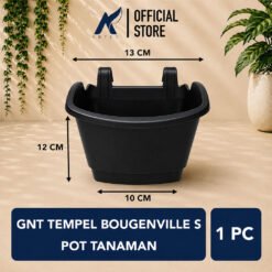 GNT Tempel Bougenville S Pot Tanaman Tumbuhan Tempel Tembok Dinding Hias Bunga Putih Hitam Merah Bata Lebar Atas 13 cm Centi meter