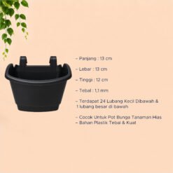 GNT Tempel Bougenville S Pot Tanaman Tumbuhan Tempel Tembok Dinding Hias Bunga  Putih Hitam Merah Bata Lebar Atas 13 cm Centi meter - Gambar 4