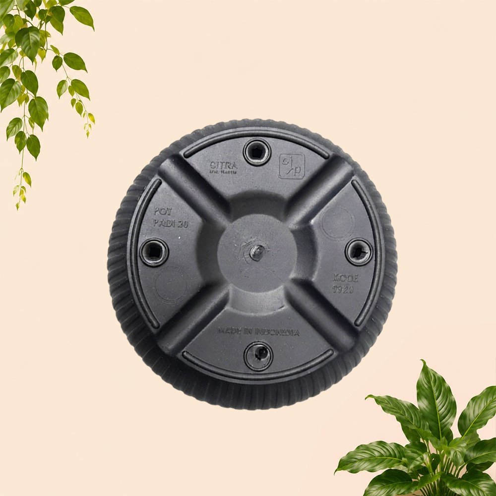 CJP Padi 20 Pot Tanaman Tumbuhan Hias Bunga dll Plastik (9920) Hitam Diameter Atas 20 cm Centi meter - Gambar 4