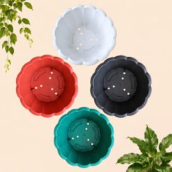 Alternative view of Shalom Country 35 Pot Tanaman Plastik Tumbuhan Hias Bunga Daun Hitam Putih Hijau Merah Bata Diameter Atas 35 cm Centi meter