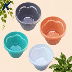 Shalom Mio 30 Pot Tanaman Plastik Tumbuhan Hias Bunga Daun Hitam Putih Hijau Merah Bata Diameter Atas 30 cm Centi meter - Gambar 3