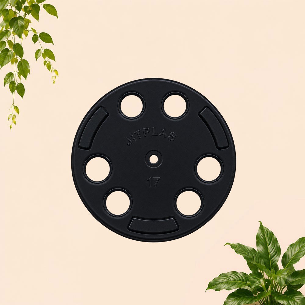 JT PLAST POLOS 17 POT TANAMAN Plastik Tumbuhan Hias Bunga Daun Hitam Diameter Atas 15 cm Centi meter - Gambar 2