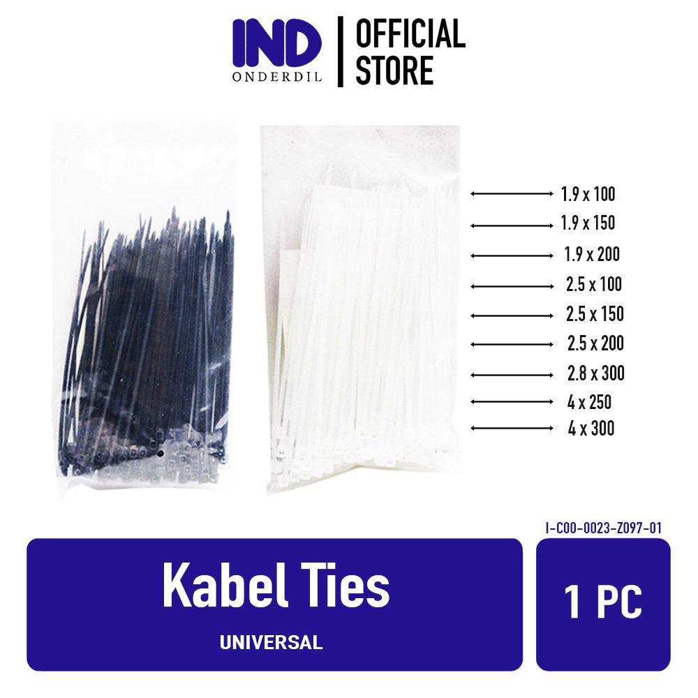 Kabel-Cable-Pengikat Nylon-Nilon Tie-Ties-Tis 2.5x150-2.5 x 150 mm Putih 100 Pcs-Biji