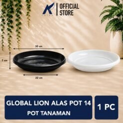 Global Lion Alas Pot 14 Pot Tanaman Tatakan Tatak Tumbuhan Bunga Plastik Hitam Putih Diameter 30 cm Centi meter