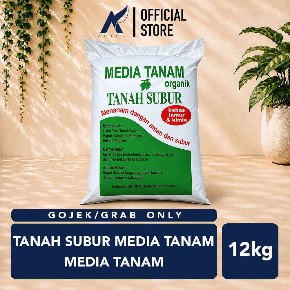GOJEK GRAB ONLY TANAH SUBUR MEDIA TANAM MEDIA TANAM Hijau Organik Tumbuhan Bunga Daun Besar Berat 12 Kg Kilo gram Kilogram
