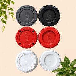 Alternative view of BJP KRISAN 14 Pot + Tatak Tanaman Alas Plastik Tumbuhan Hias Bunga Daun Hitam Merah Bata Diameter Atas 15 cm Centi meter