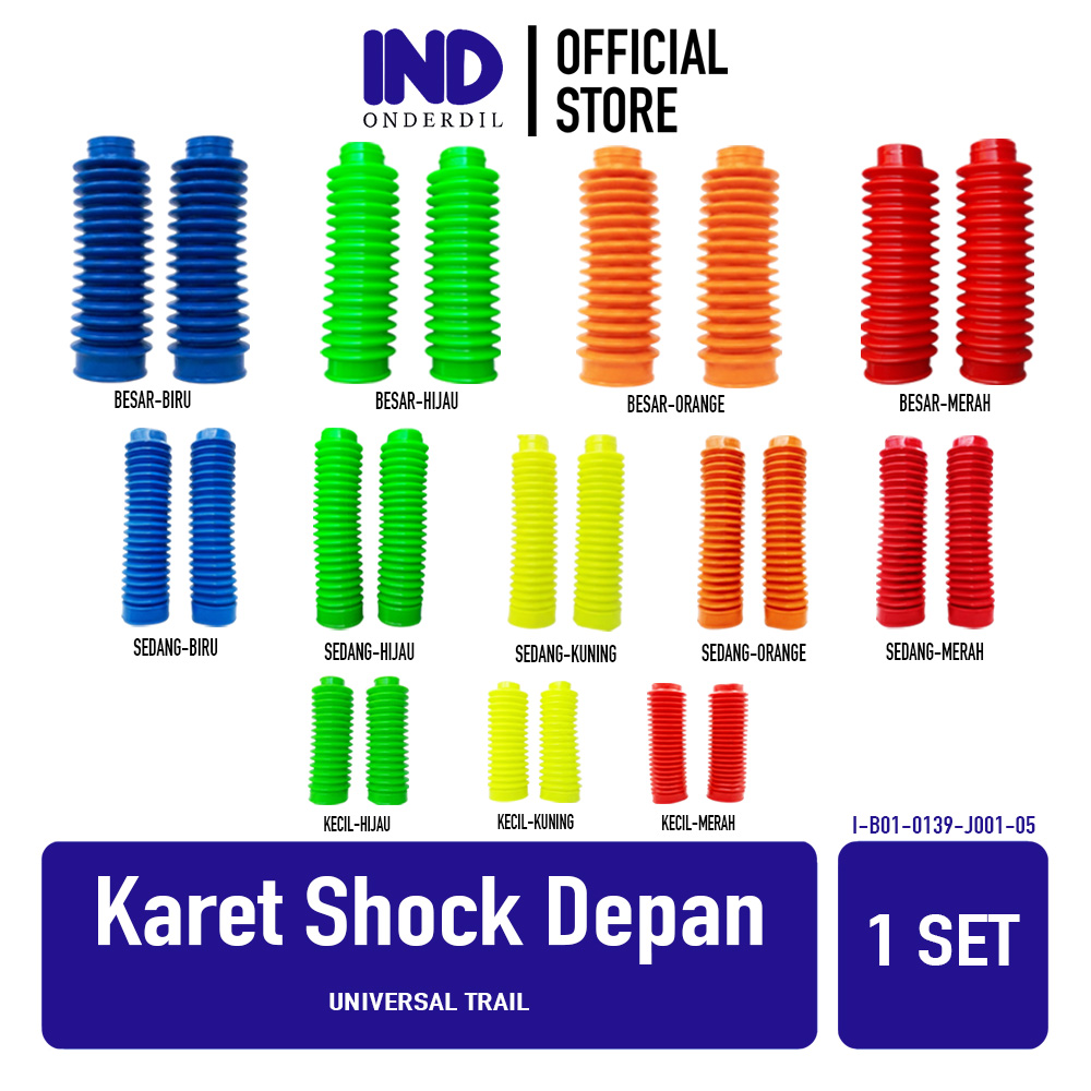 Karet Shock Depan Untuk Semua Jenis Motor Trail CRF KTM Byson KLX Dll Cover Condom Kondom Sok Shok Rear Shockbreaker Ukuran Kecil Sedang Besar Kuning Merah Hijau Biru Orange