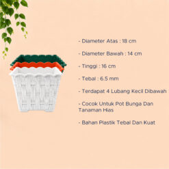 [MIN 1 PC] CJP ROTAN 25 Pot Kotak Tanaman Tumbuhan Bunga Plastik Putih Cokelat Hijau Citra Jaya Plastik Panjang 18 cm centi meter - Gambar 4