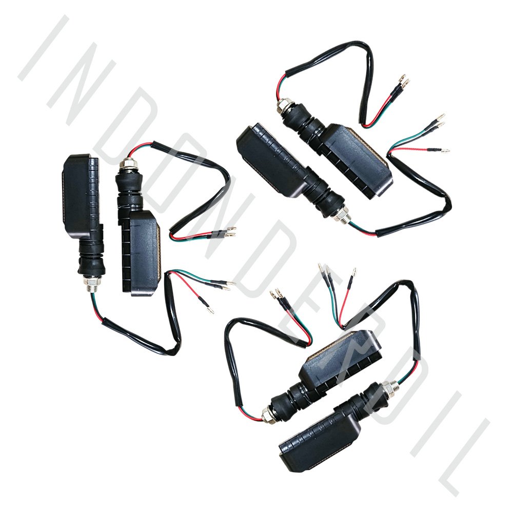 Lampu Sein Running Universal Sen LED Sepasang 1 Set Merah Kuning Biru Putih - Gambar 2