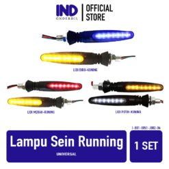Sein Running Model Lidi Universal Beat Karbu FI Street Pop eSP & Vario 125 150 160 Techno Old LED New & Mio Karbu Soul Sporty Smile J GT M3 Z S & NMAX N MAX & Scoopy F1 Lampu Assy LED Sen Riting 2 Sisi Depan Belakang Putih Kuning Merah Biru