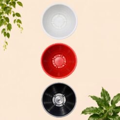 POT SUPER TAWON 25 Tumbuhan Madu Hias Bunga Batu Plastik Tebal dll Hitam Putih Merah Bata Diameter atas 25 Cm - Gambar 3